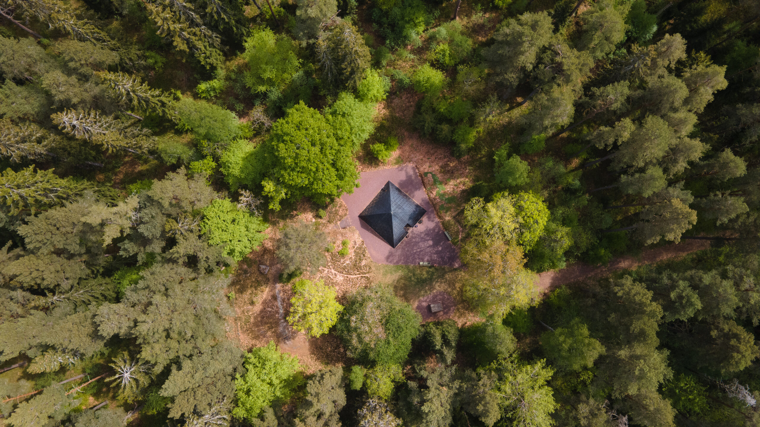 Pyramid sedd uppifrån