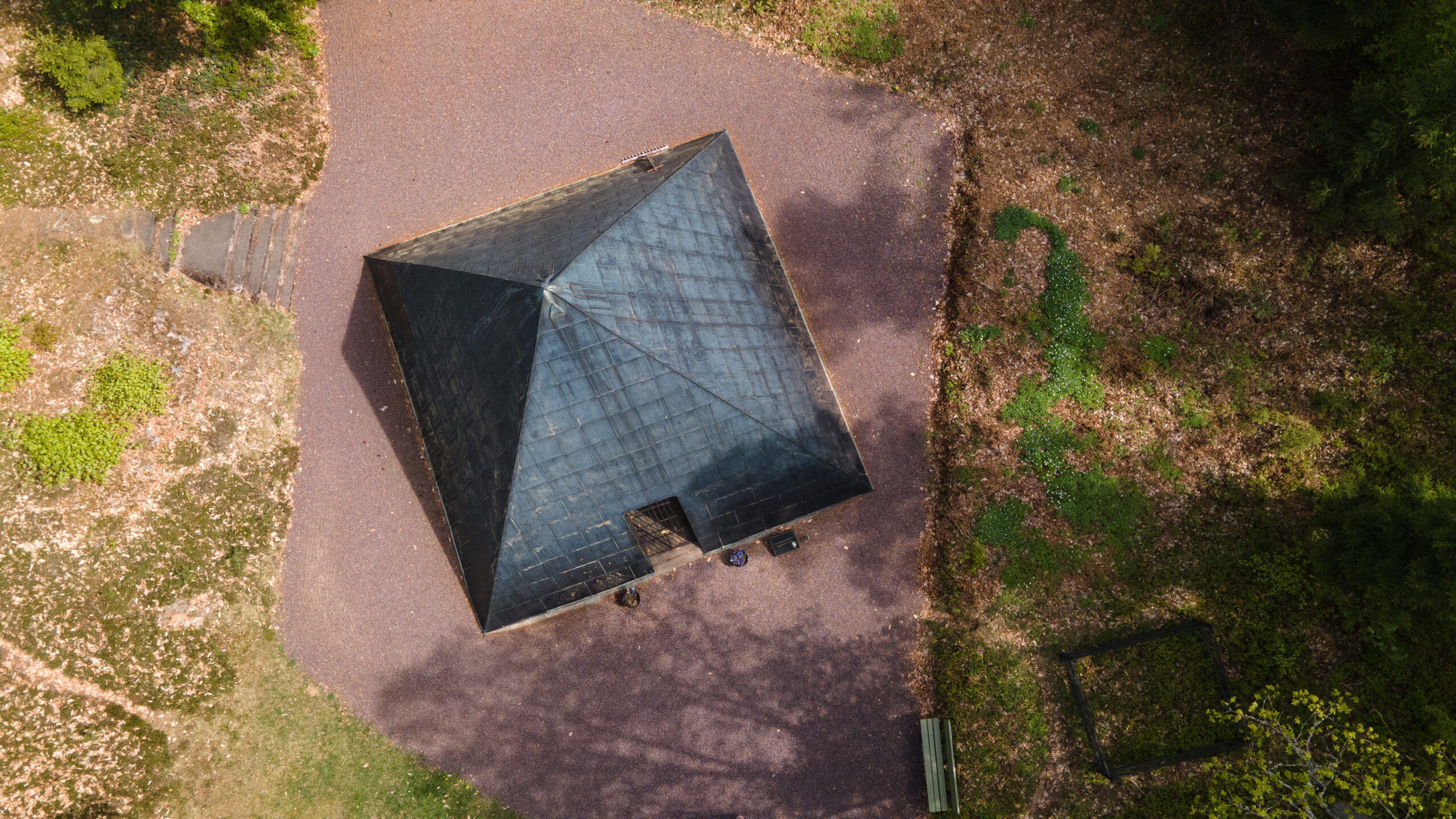 Pyramid sedd uppifrån